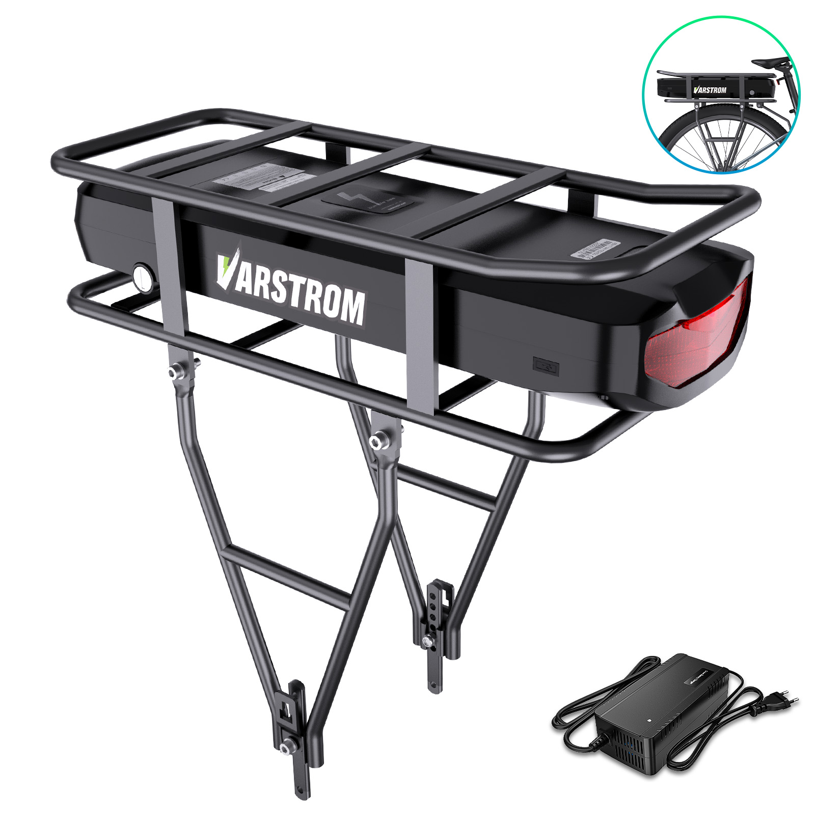 Electric Bike Rack Battery 52V - đánh giá và giá Ebike Battery 48V 20Ah Hailong