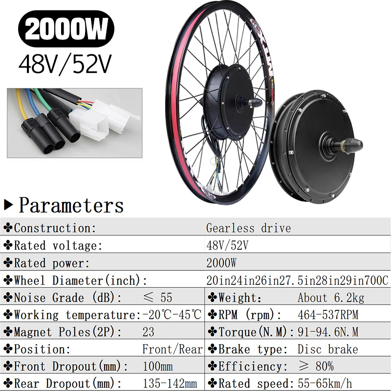 72V 5000W Ebike Kit with S966  - đánh giá và giá 72V 5000W Hub Motor Kit